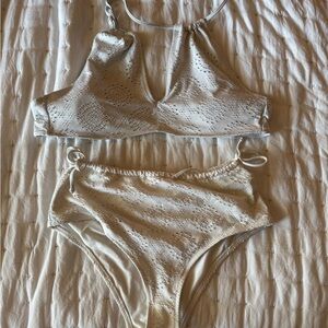 Aerie Cream Lace swimsuit set